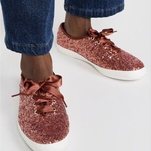 Keds Celebration Glitter Sneakers - Burnt Sienna, size 7
